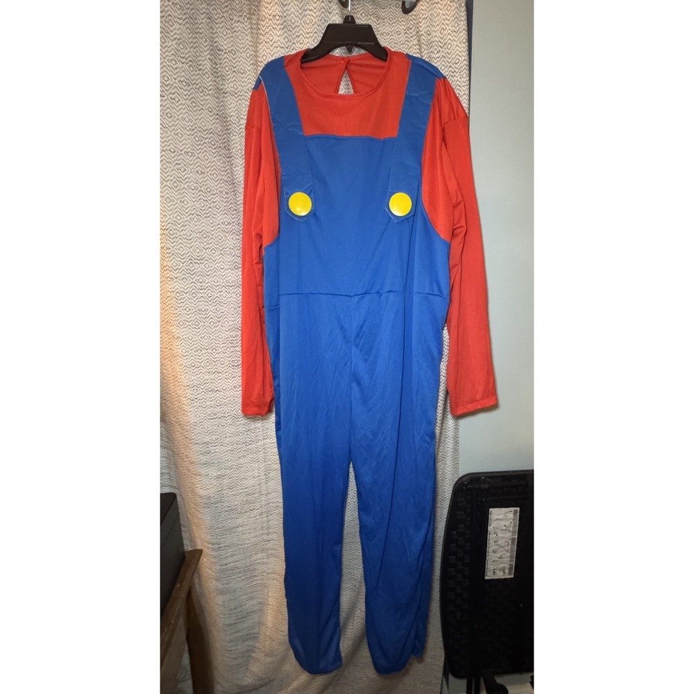 Super Mario Brothers Mario Adult Halloween Costume with Hat Large